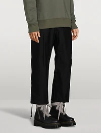 Satin Finish Cotton Cargo Pants