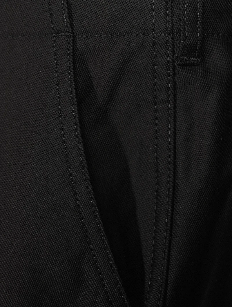 Satin Finish Cotton Cargo Pants