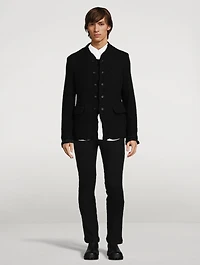 Wool Jacket With Nylon Trim