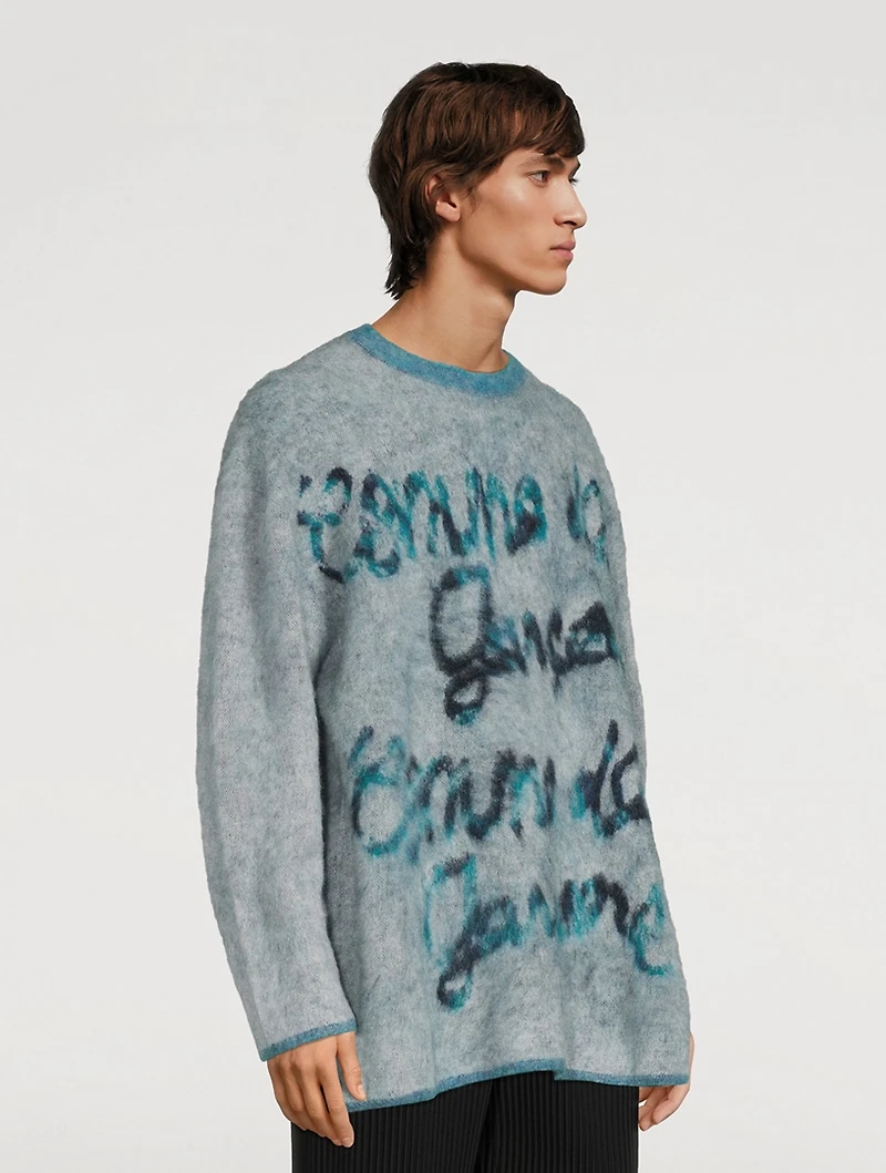 Mohair Sweater With Cursive Logo