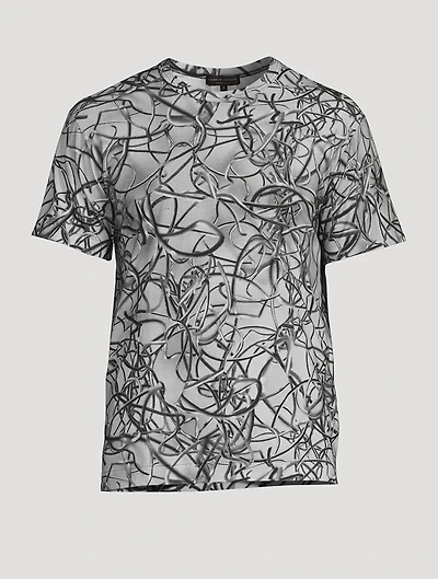Abstract Cotton Short-Sleeve T-Shirt
