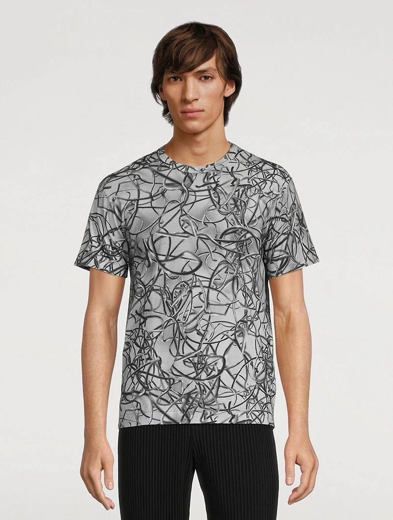 Abstract Cotton Short-Sleeve T-Shirt