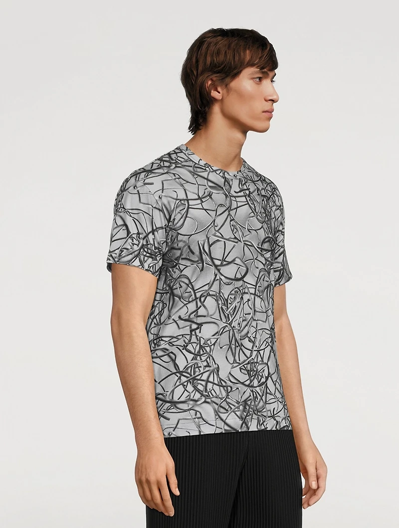 Abstract Cotton Short-Sleeve T-Shirt