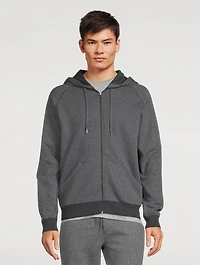 Cotton Waffle Zip Hoodie