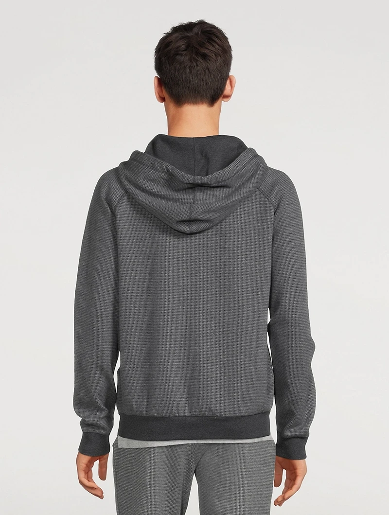 Cotton Waffle Zip Hoodie
