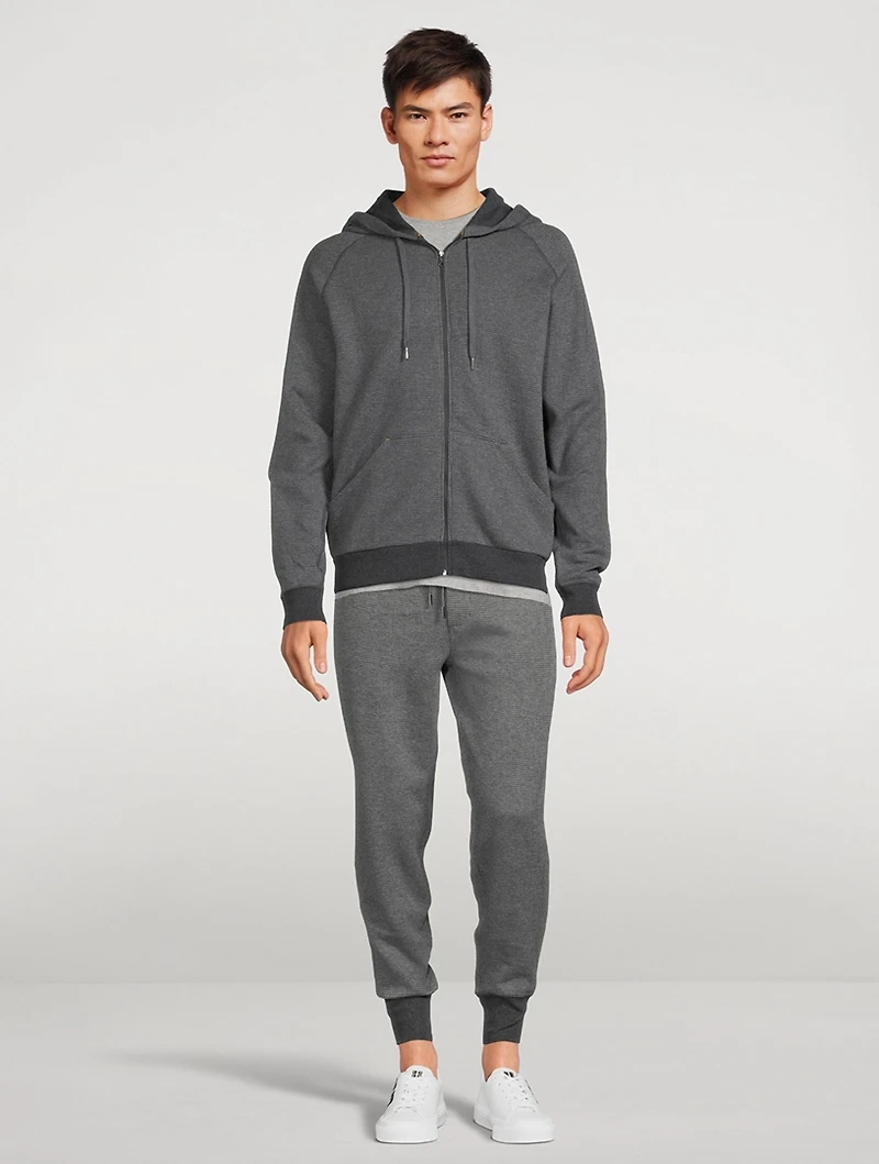 Cotton Waffle Zip Hoodie