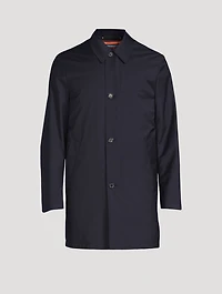 Green Storm System Wool Coat With Vest