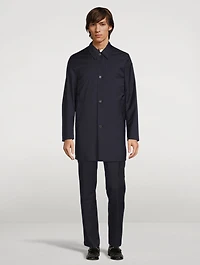 Green Storm System Wool Coat With Vest