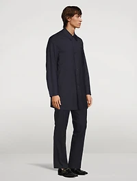Green Storm System Wool Coat With Vest