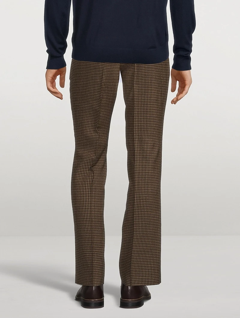 Wool Tailored Pants Check Print