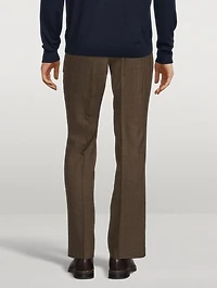 Wool Tailored Pants Check Print