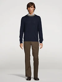 Wool Tailored Pants Check Print