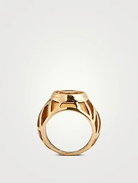 Vintage Citrine And Enamel Ring