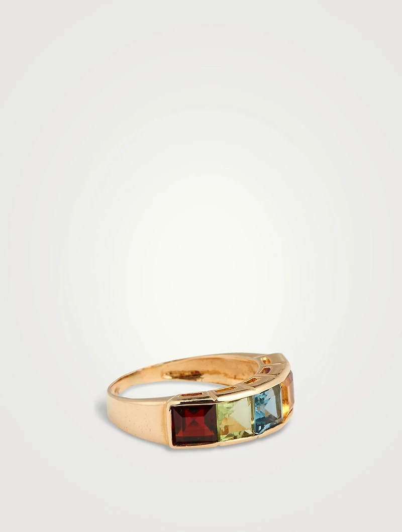 Estate 14K Gold Multi-Gemstone Ring