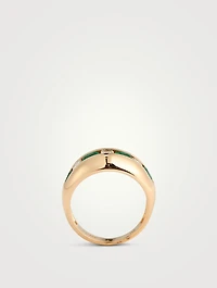 Estate 14K Gold Emerald And Diamond Ring