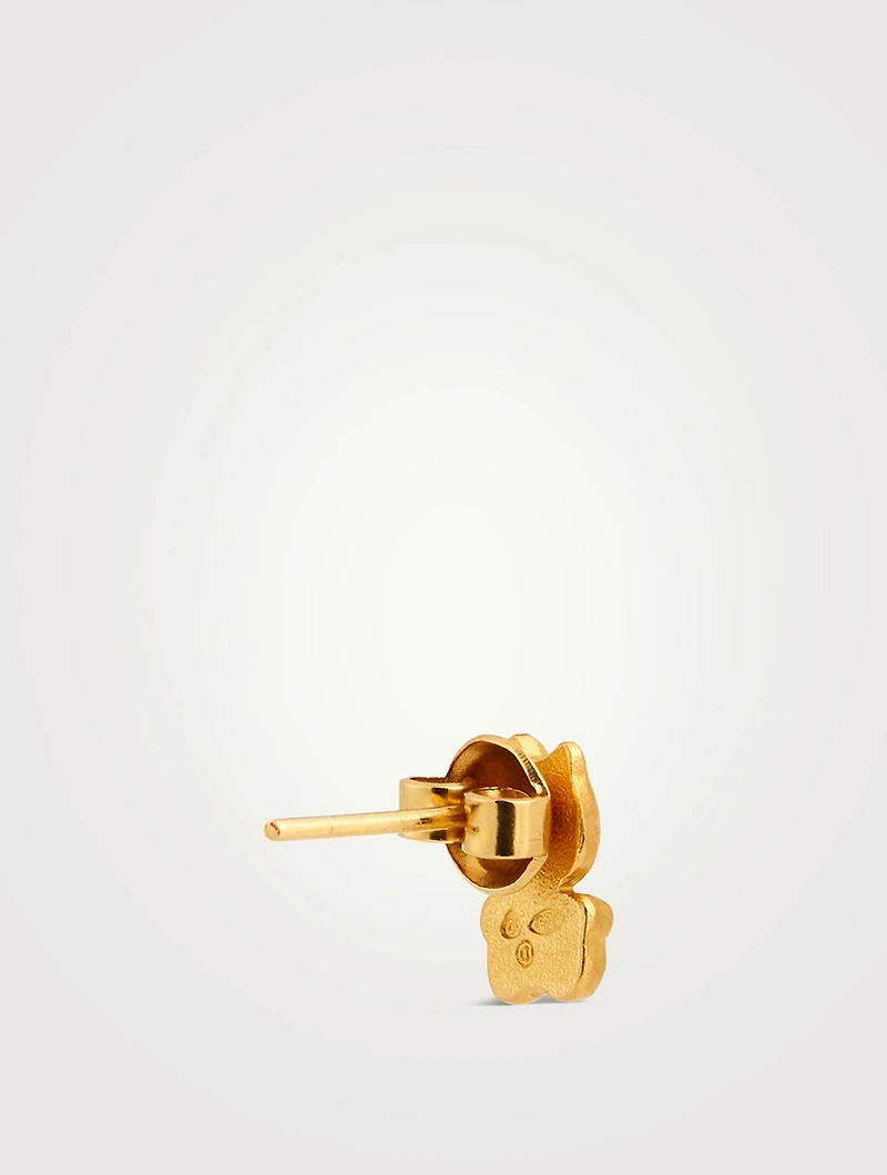 Estate 24K Gold Hello Kitty Stud Earrings