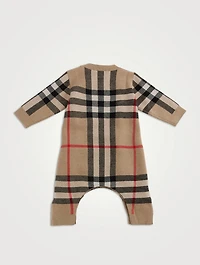 Check Wool And Cashmere Jacquard Onesie