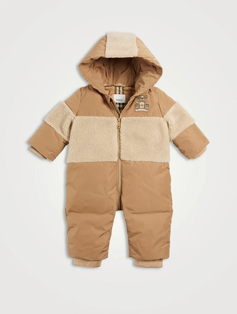 Thomas Bear Appliqué Hooded Snowsuit