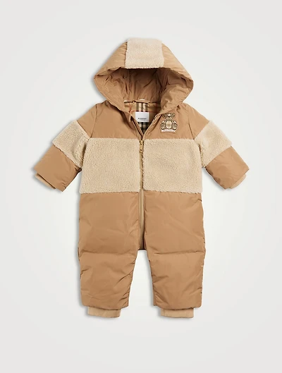 Thomas Bear Appliqué Hooded Snowsuit