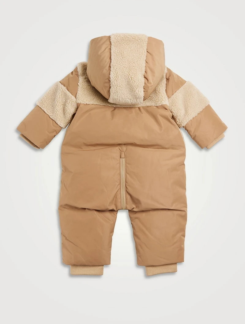 Thomas Bear Appliqué Hooded Snowsuit