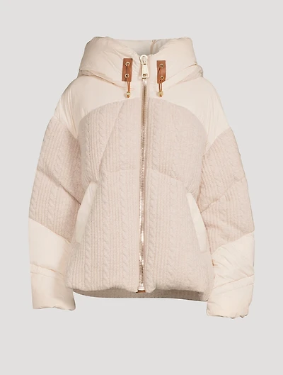 Matignon Cable-Knit Down Puffer Jacket