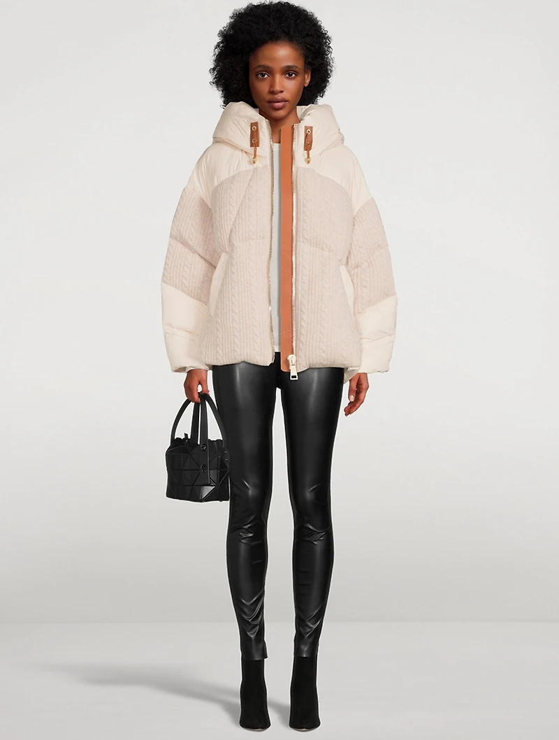 Matignon Cable-Knit Down Puffer Jacket