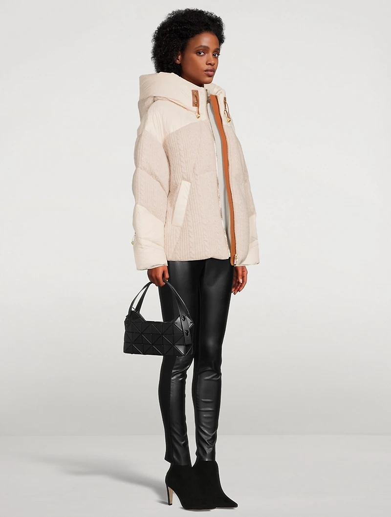 Matignon Cable-Knit Down Puffer Jacket