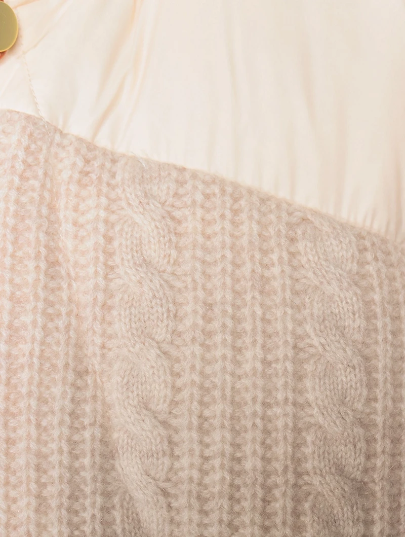 Matignon Cable-Knit Down Puffer Jacket