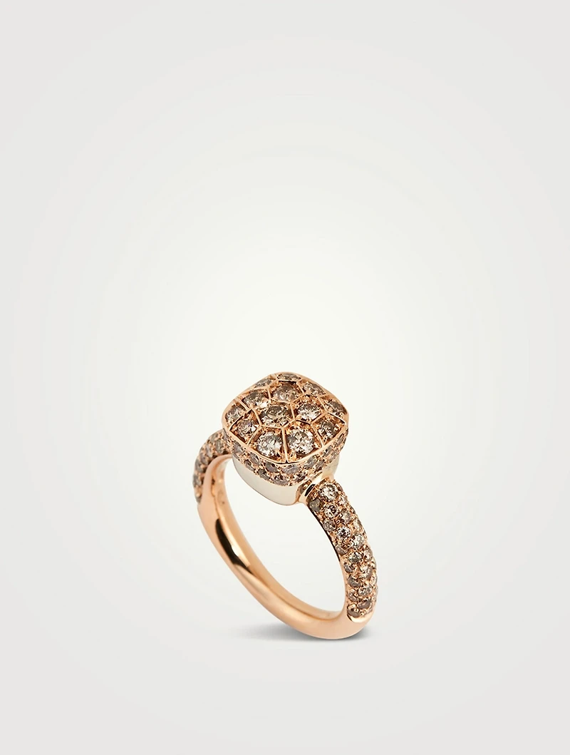 Nudo Classic Solitaire Ring With Brown Diamonds