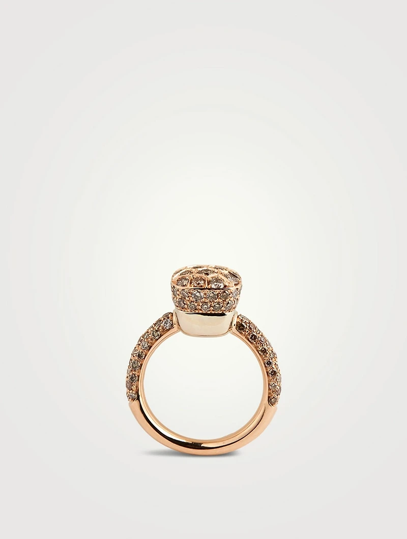 Nudo Classic Solitaire Ring With Brown Diamonds