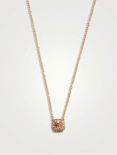 Nudo Solitaire Pendant Necklace With Brown Diamonds