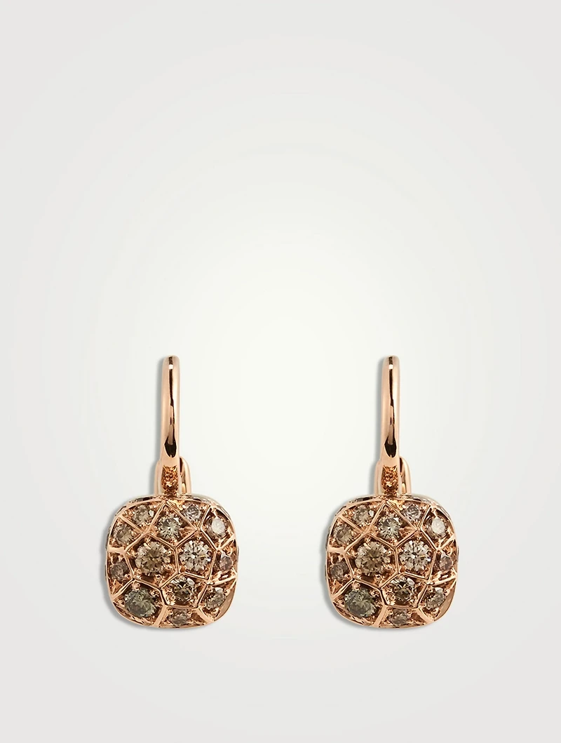 Nudo Solitaire Earrings With Brown Diamonds