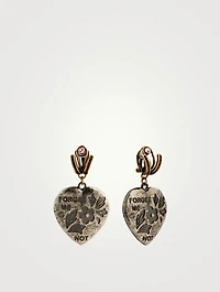Forget Me Not Heart Clip-On Earrings