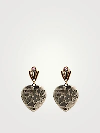 Forget Me Not Heart Clip-On Earrings
