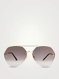 Panthère De Cartier Aviator Sunglasses