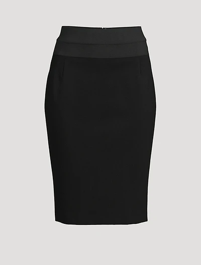 Techno Jersey Pencil Skirt
