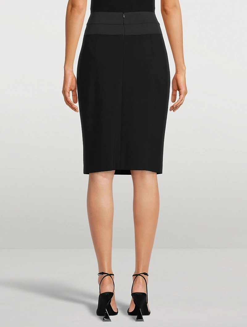 Techno Jersey Pencil Skirt