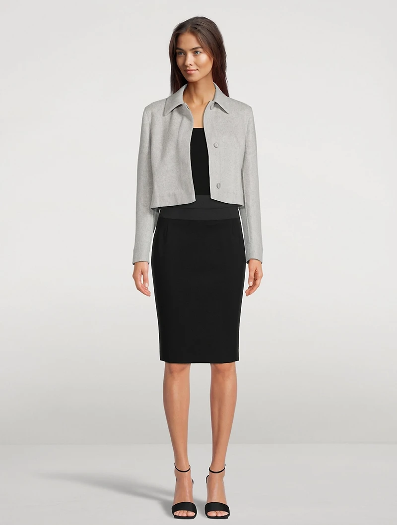 Techno Jersey Pencil Skirt