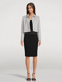 Techno Jersey Pencil Skirt