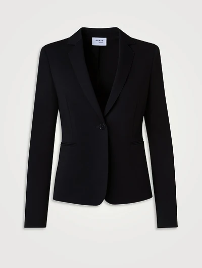 Jersey And Faux Leather Blazer