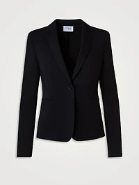 Jersey And Faux Leather Blazer
