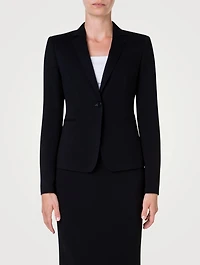 Jersey And Faux Leather Blazer
