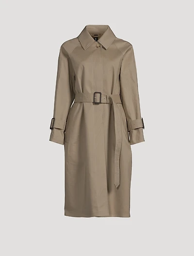 Maretta Trench Coat With Plaid Back