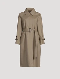 Maretta Trench Coat With Plaid Back