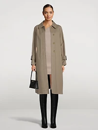 Maretta Trench Coat With Plaid Back