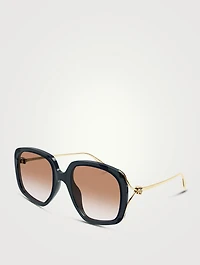 Skull Hinge Square Sunglasses
