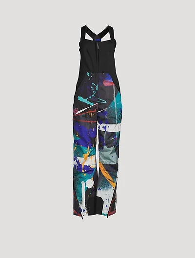 Wadded Ski Overalls Paint Splatter Print