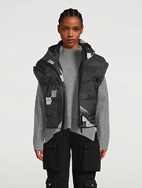 Cropped Down Vest Pixel Print