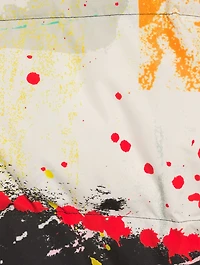 Cropped Down Vest Paint Splatter Print