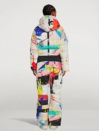 Down Ski Suit Paint Splatter Print